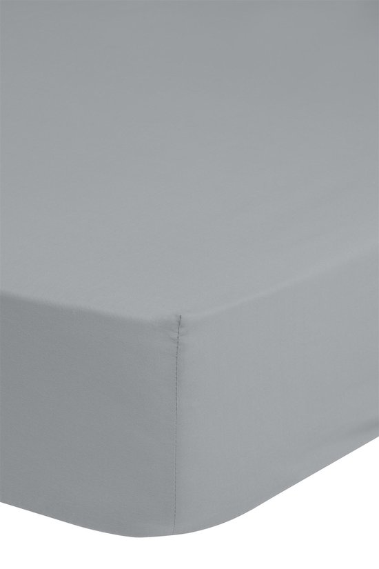 Luxe jersey geweven hoeslaken grijs - 90x200 (eenpersoons) - heerlijk zacht en ademend - hoogwaardige kwaliteit - rondom elastiek - hoge hoeken - perfecte pasvorm