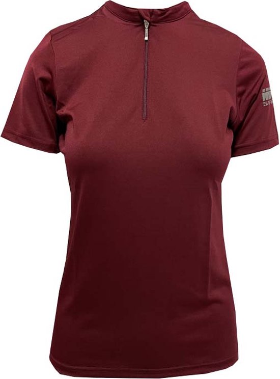 Foto: Mondoni active trainingsshirt maat m bordeaux polyester spandex paardrijkleding