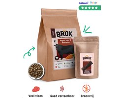 ​BROK Hondenbrokken Black Angus & Wortelen – Graanvrij en Gezond Hondenvoer – Proefpakket 2kg – Veel Vlees – Voor Kieskeurige Volwassen Honden​