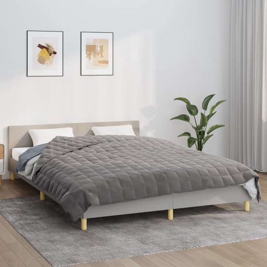 vidaXL Couverture lestée 200 x 220 cm Gris Tissu 13 kg