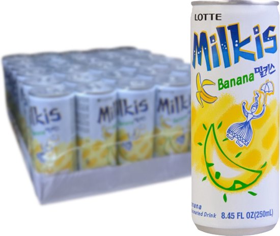 LOTTE - Milkis Frisdrank Banaan - 30 X 250 ML - Voordeelverpakking
