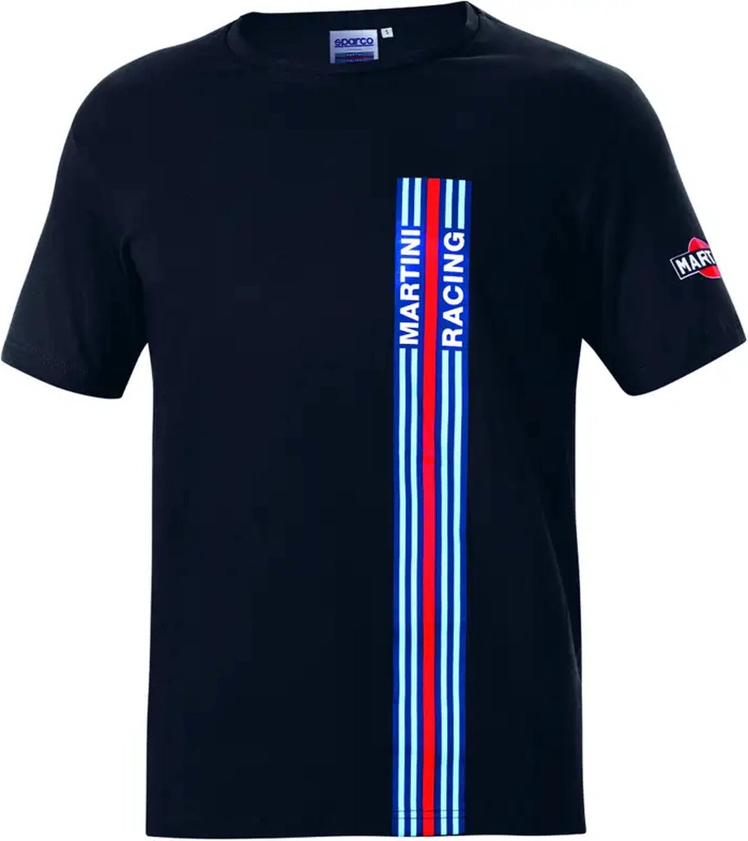 Sparco Martini Racing Big Stripes T-shirt - Zwart - Maat XS
