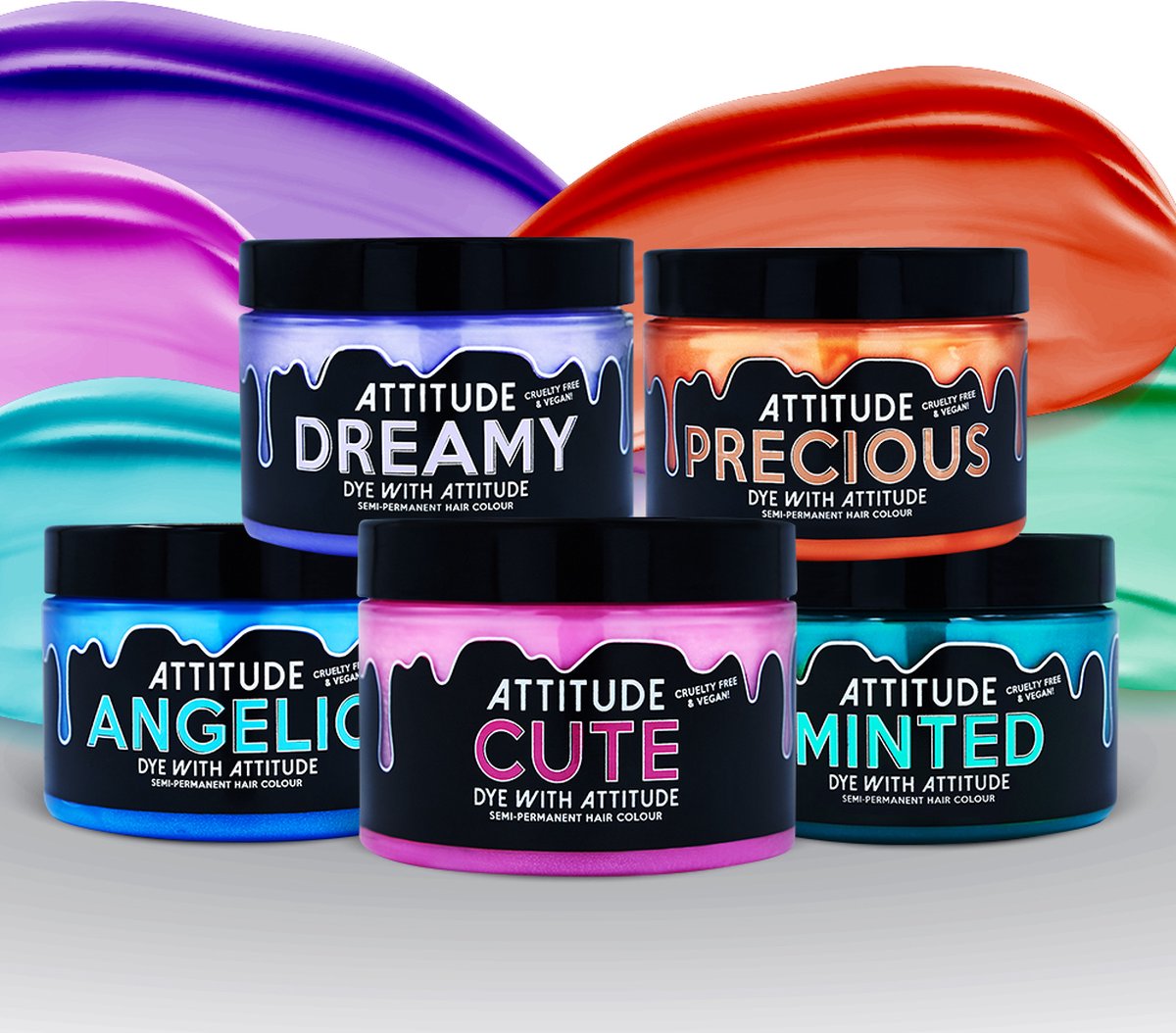 Attitude Hair Dye - Unicorn Dream pastel Semi permanente haarverf combi - Multicolours/Groen