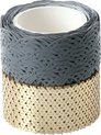 Folia 29201- Washi tape - Grijs/goud - 5 meter - 2 stuks