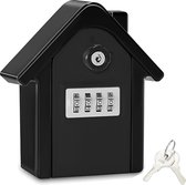 Sleutelbox, beveiligd, wandsleutelbox, met digitale code en noodsleutels, grote sleutelbox, XL-formaat, voor buiten, voor thuis, kantoor, fabriek, garage (zwart)