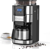 Barista Koffiezetapparaat met Molen en Geïsoleerde Kan - 1000 Watt - Roestvrij Staal/Zwart