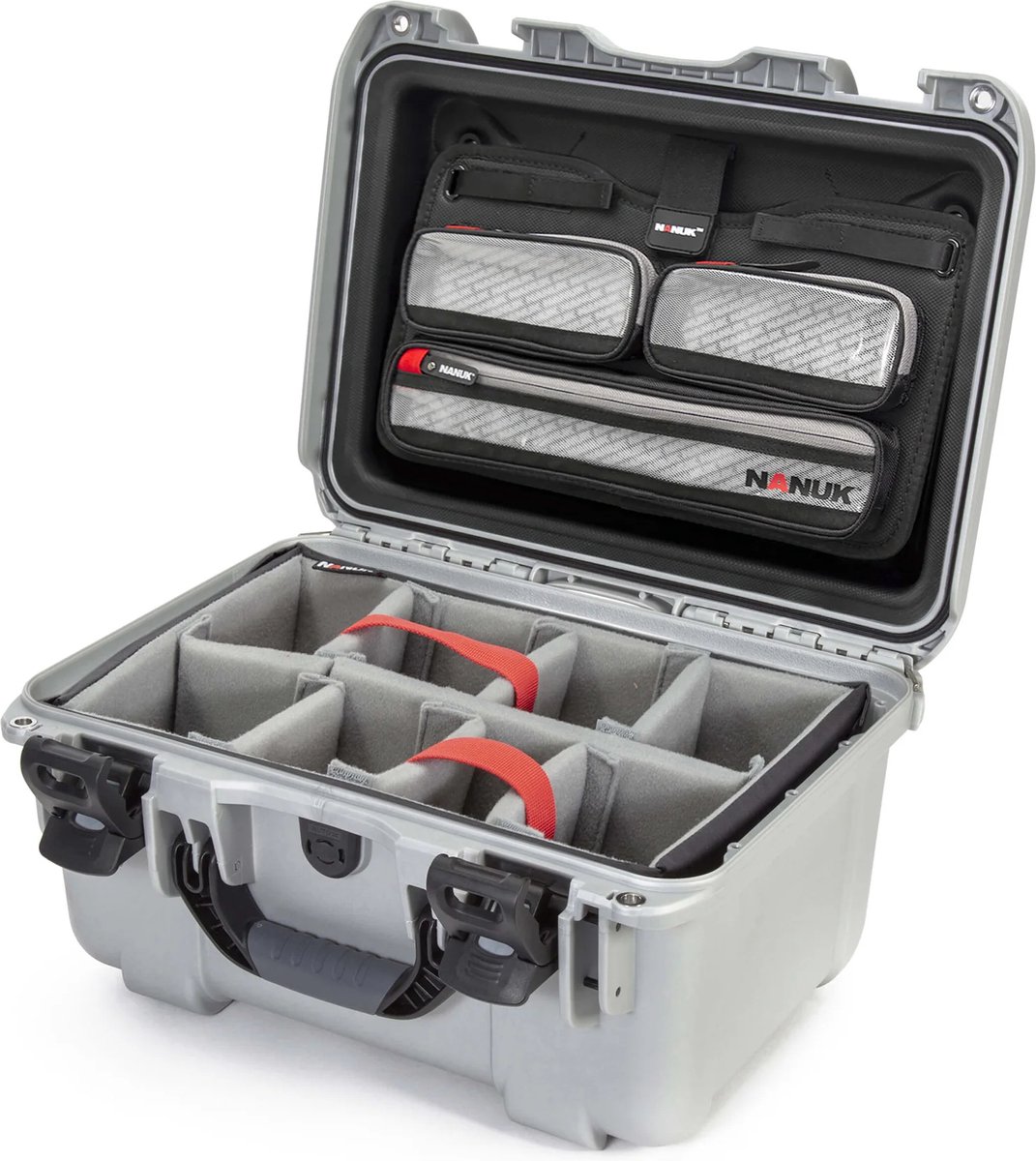Nanuk 918 Case w/lid org. - w/divider - Silver - Pro Photo Kit case