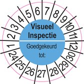 50 Keuringsstickers Visueel Inspectie 24-30 Rond 35 mm
