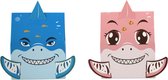 20 stuks Uitdeeldoosjes Shark - 10x Blauw + 10x Roze - Uitdeelzakjes – Kinderen Traktaties – Uitdeelbakjes – Uitdeelcadeautjes Voor Kinderen – Animal Kinderfeestje – Verjaardag Versiering – Tafel Feest Decoratie – Karton - 2 Soorten - Totaal 20 Stuks