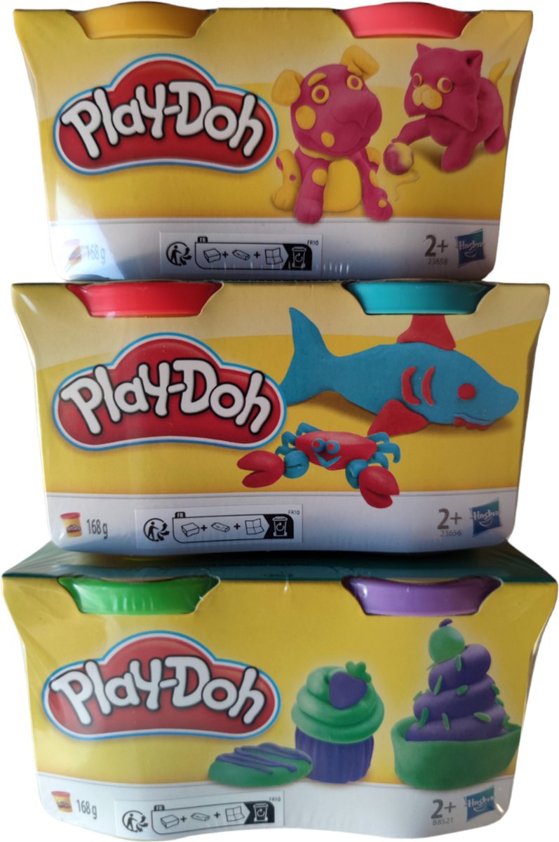 Play-Doh Argile - 6 couleurs - rouge, bleu, jaune, rose, vert et