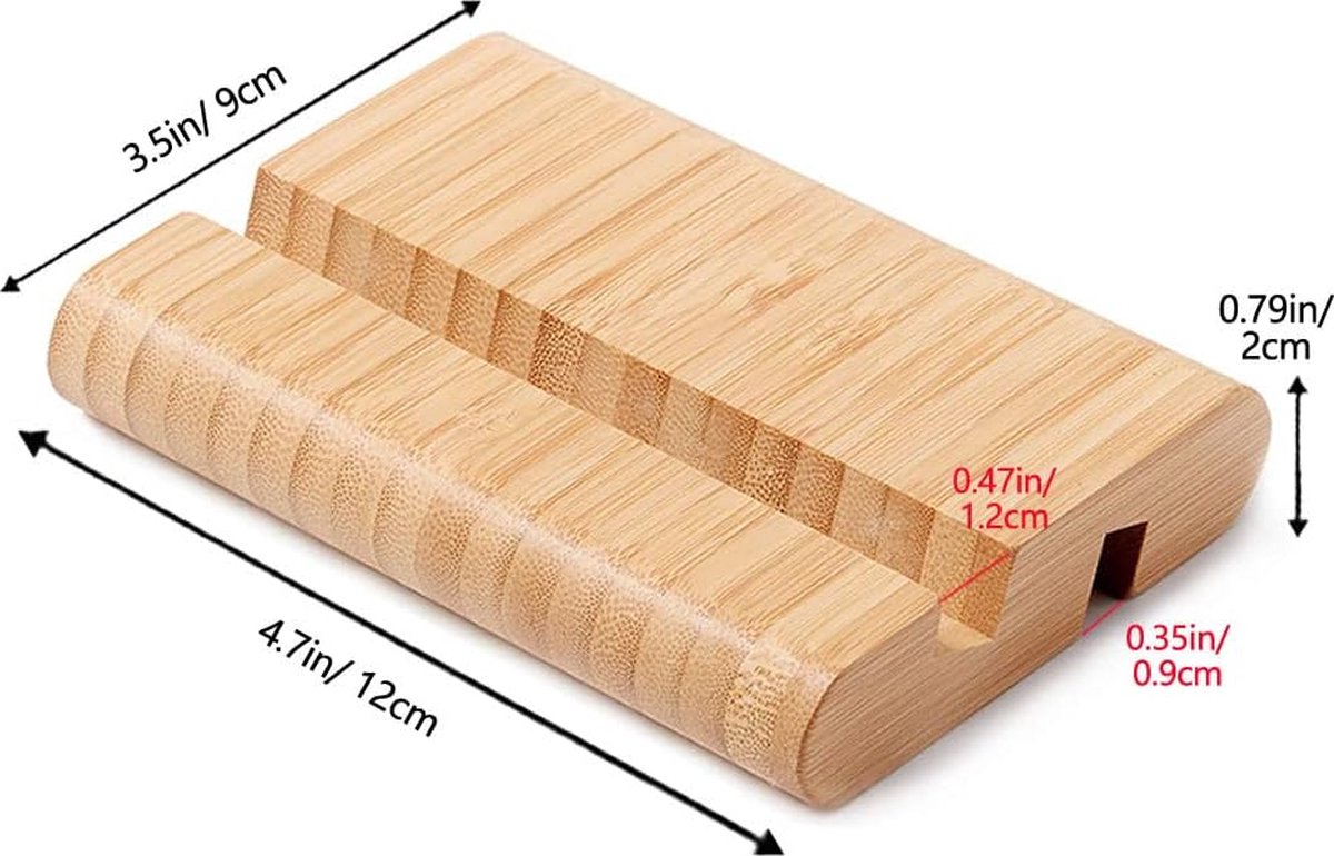 Support Tablette Bambou FadyDail - Pour IPad, IPhone & Smartphones | Double Fente Universelle | Bureau & Maison