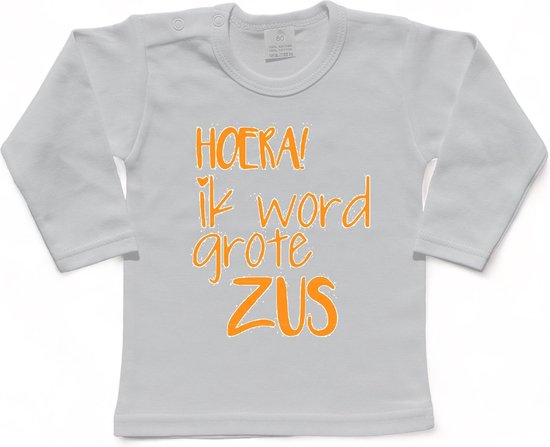 Shirt Aankondiging zwangerschap Ik word grote zus | lange mouw