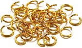 VILLA COCO - 100 stuks - Ringetjes voor sieraden - Stainless Steel - Goud - Splitringen - Jumprings - 6 mm