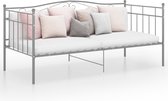The Living Store Bedbank - Trendy - Logeerbed - Afmetingen- 206.5 x 95 x 89.5 cm - Kleur- grijs - Materiaal- gepoedercoat metaal