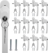Afsluitbare raamkruk - Inclusief sleutel - Raamsluiting handvat met draai- en kiepfunctie wit 12X