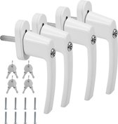 Afsluitbare raamkruk - Inclusief sleutel - Raamsluiting handvat met draai- en kiepfunctie Wit 4X