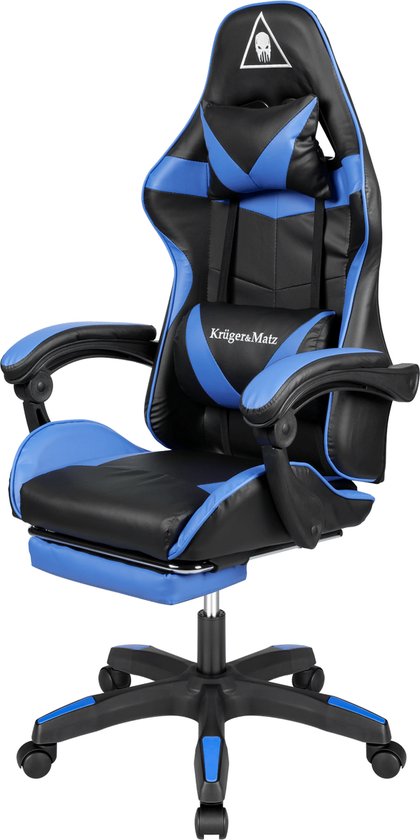 Krüger&Matz Warrior GX-150 Gaming Stoel Blauw-Zwart - Krüger&Matz - €119,95