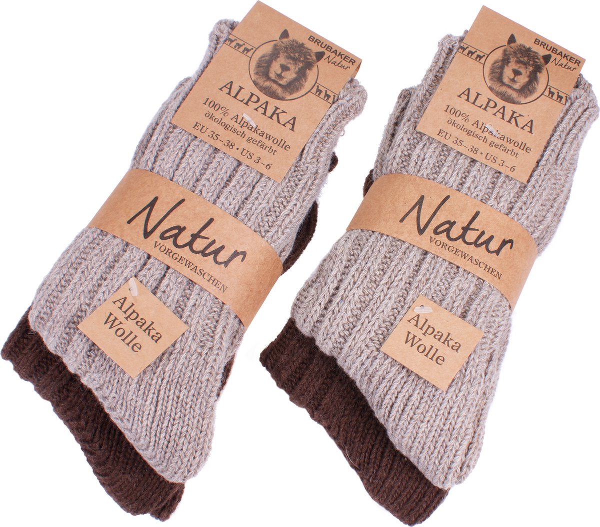 HENKi 3 paar alpacasokken, 95% wol, premium wol, voor heren, dames, kinderen, warm, behaaglijk met alpacawol, thermozachte, gebreide sokken voor koud weer, voor mannen en vrouwen, 35/38 EU