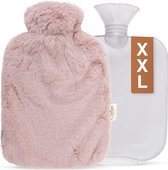 Sefya® XXL Kruik 3 L met Hoes en Rits – Warmwaterkruik – Extra zacht – 3 Liter – Tot 8 uur lang warm – Roze