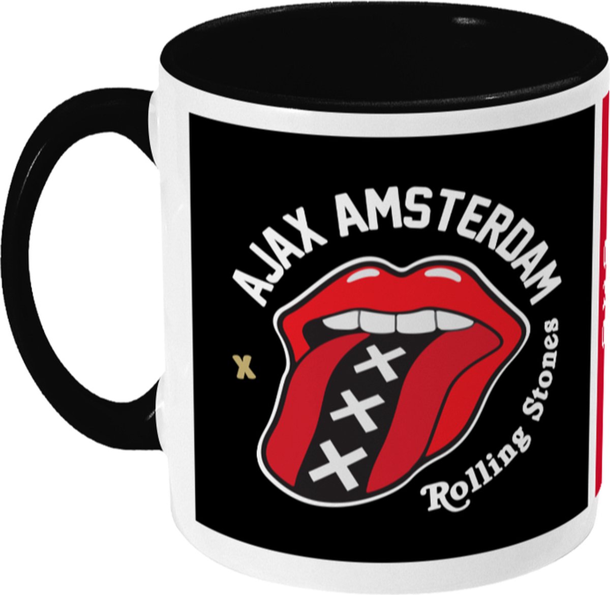 Ajax Mok - Rolling Stones - Koffiemok - Amsterdam - 020 - Voetbal - Beker - Koffiebeker - Theemok - Zwart - Limited Edition