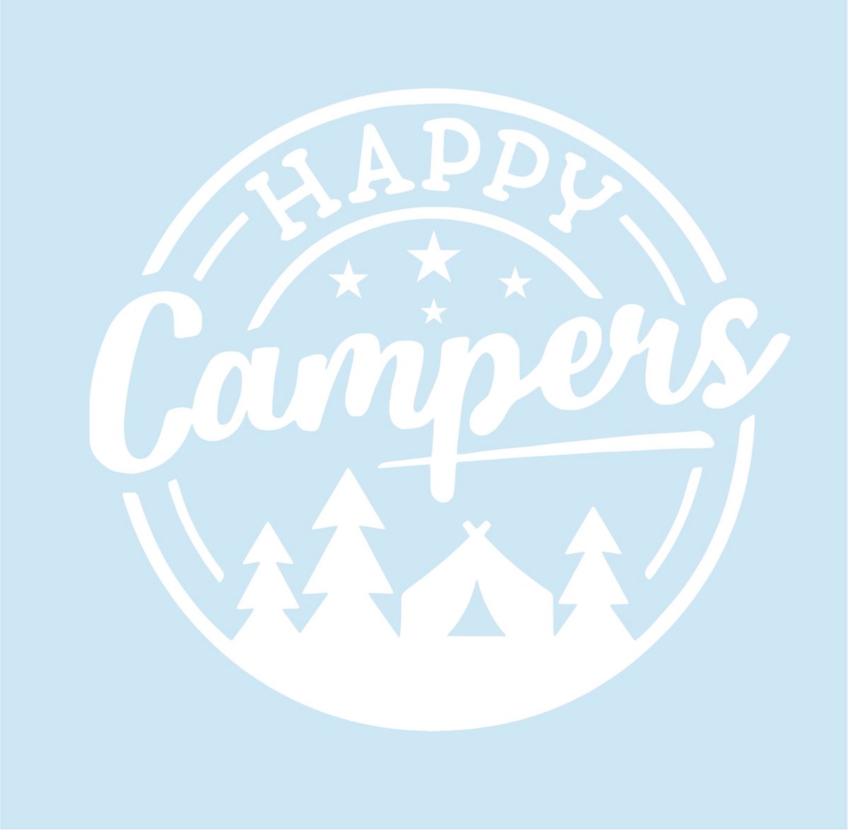 Raam auto sticker - happy camper - auto accessoires - caravan - camping