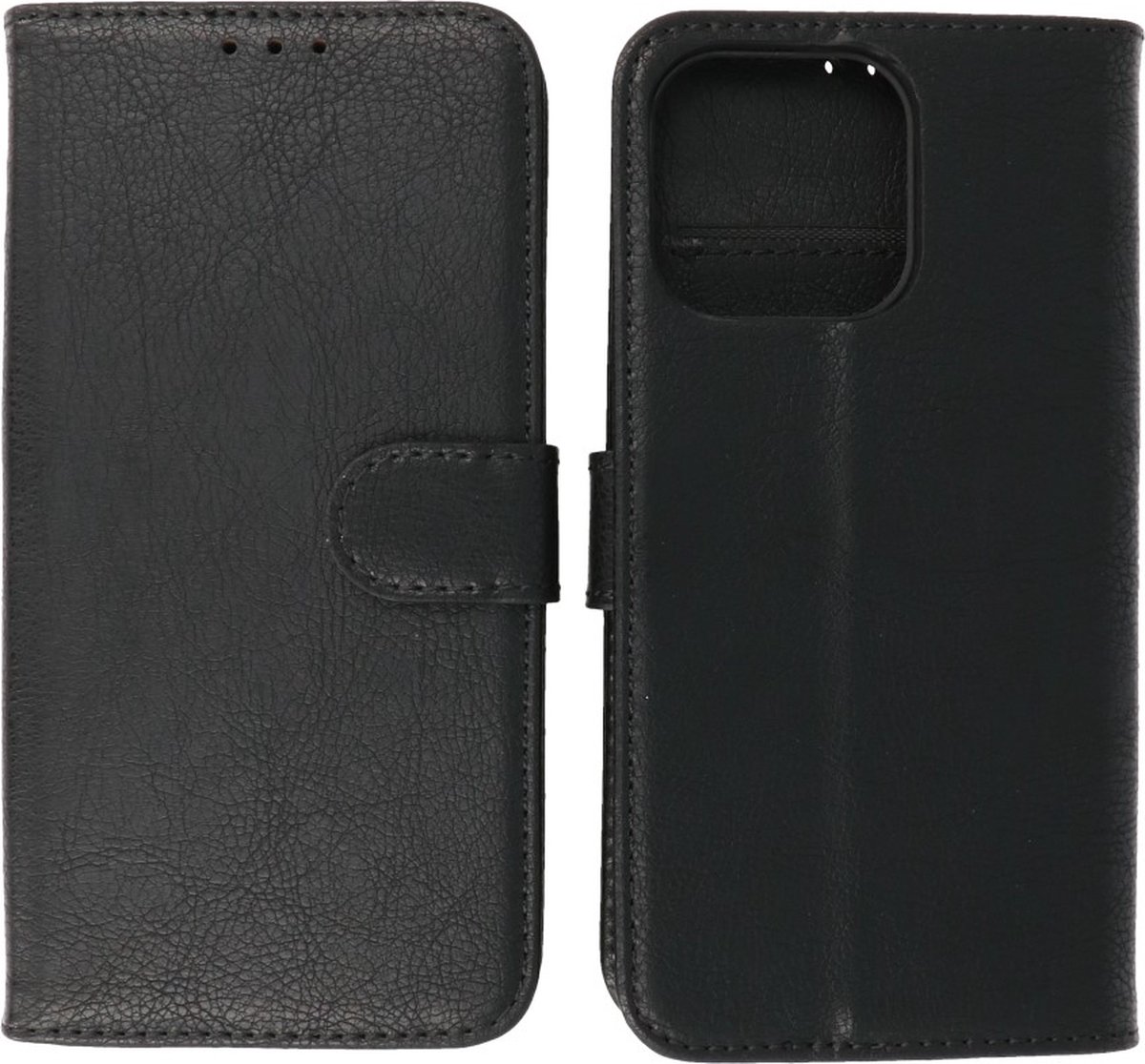 iPhone 15 Pro Hoesje Book Case Telefoonhoesje Zwart