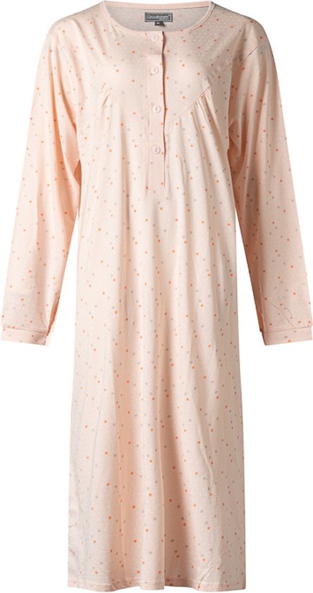 Cocodream dames nachthemd lange mouw - Winter Dots - XXL - Roze