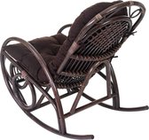 Schommelstoel MCW-C40, rotan fauteuil, bruin ~ bruin kussen