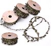 4 rouleaux de corde de jute avec de beaux motifs de feuilles - Ruban de Noël - Ruban cadeau - Ruban de décoration - 10 mètres de long - Vert olive
