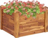 The Living Store Verhoogde plantenbak - Acaciahout - Stapelbaar - 60 x 60 x 44 cm - Natuurlijke houtkleur