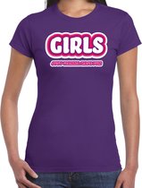 Bellatio Decorations vrijgezellenfeest verkleed t-shirt dames - Girls Fun - paars - bachelorette XXL