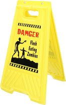 Halloween/Horror waarschuwingsbord - danger zone - geel - H53 x B31 cm