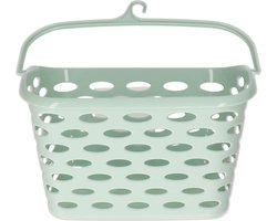 Plasticforte Wasknijpers ophang mandje aan haak - 26 x 15 x 21 cm - mintgroen - kunststof