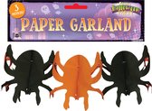 Halloween feestslinger spinnen - 3 meter - oranje/zwart - van papier