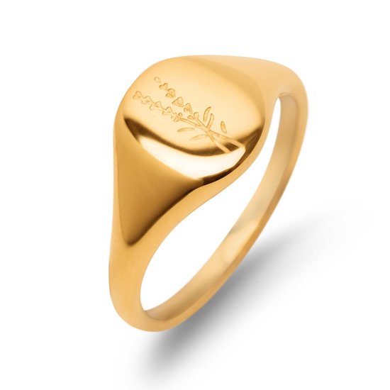 Zentana Lavendel Ring - Zegelring 18K Goud Verguld - Bloemenring - 7