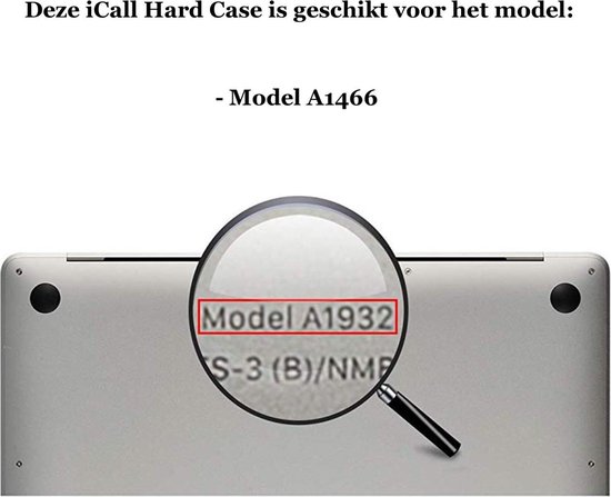 Hard Case geschikt voor MacBook Air 13 inch - Transparante Hoes Cover Hoesje geschikt voor Macbook Air 13 inch 2017 / 2015 / 2014 / 2013 / 2012 - iCall