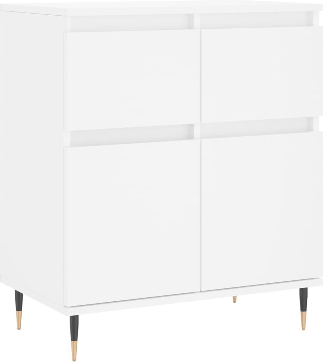 vidaXL - Dressoir - 60x35x70 - cm - bewerkt - hout - wit