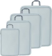 Ultralichte paktassen met compressie, S, M, L, XL, Packing Cubes, compressietas voor kledingtassen als bagage-organizerset (donkergrijs)