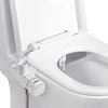 Bidet, ultradun bidet-opzetstuk voor toilet met niet-elektrisch zelfreinigend dubbel mondstuk (achter/vrouwelijke reiniging), eenvoudig te installeren, instelbare waterdruk