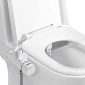 Bidet, accessoire de bidet ultra fin pour toilettes avec double buse autonettoyante non électrique (nettoyage arrière/femelle), facile à installer, pression d'eau réglable