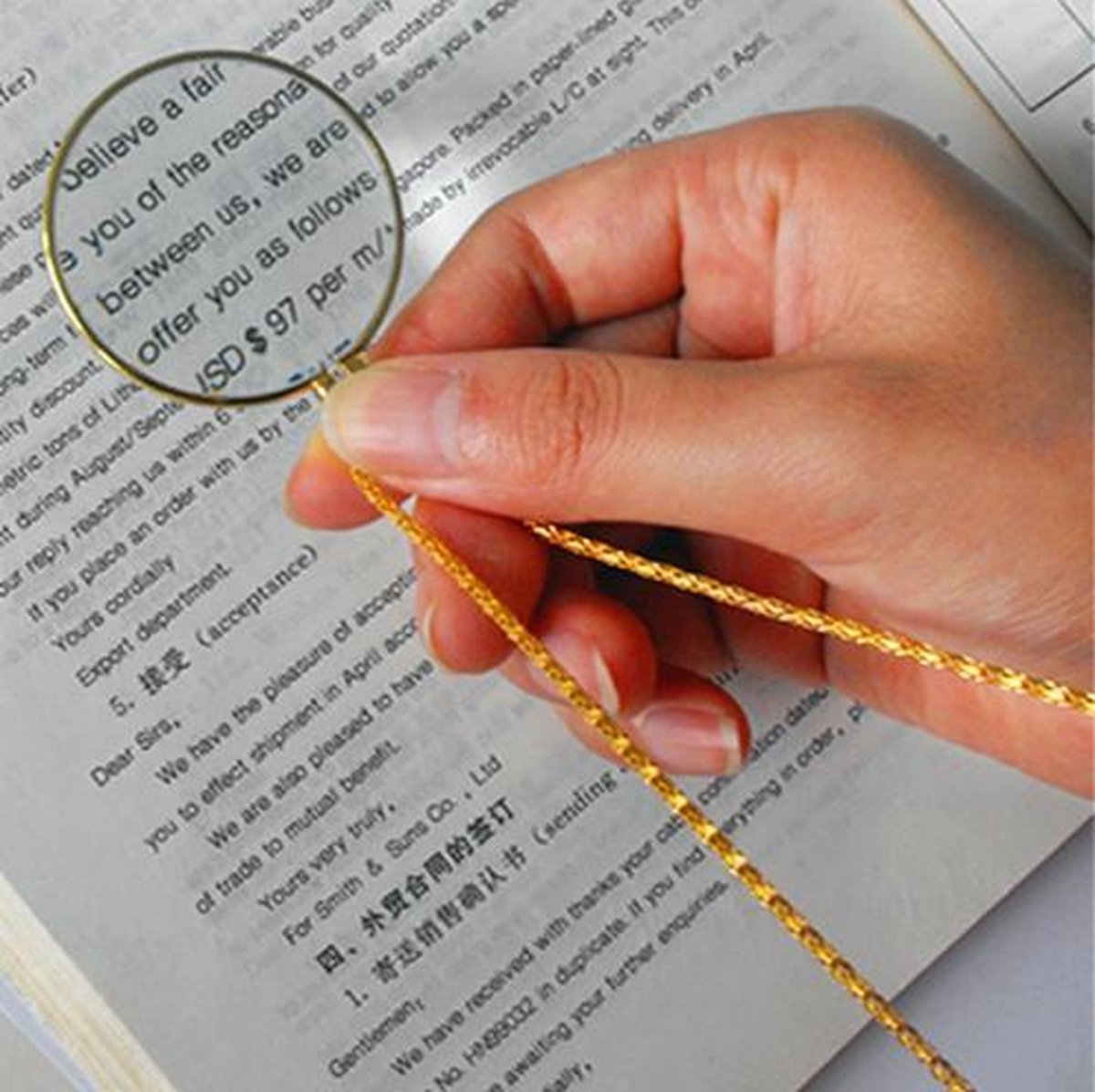 5x vergrootglas hanger vergrootglas ketting monocle lens loep op ketting vintage vergrootglas hanger ketting met 4,3 cm diameter glazen lens voor het lezen van krantenkaart, sieraden, ambachten