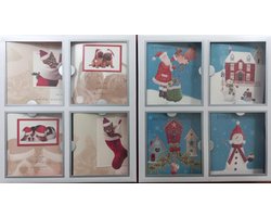 48 Luxe kerstkaarten-met envelop-Gevouwen kaarten met enveloppen-luxe kerstkaarten-kerst- en nieuwjaarskaarten met enveloppen- Dubbele kaarten met enveloppen