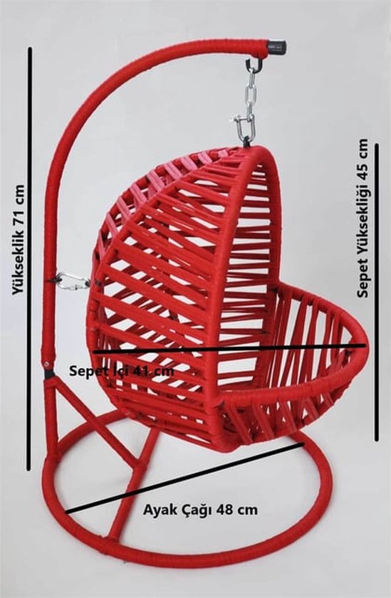 Luna Mini hangstoel voor kat of hond Rood