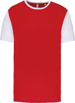Tweekleurig herenshirt jersey met korte mouwen 'Proact' Red/White - XXL