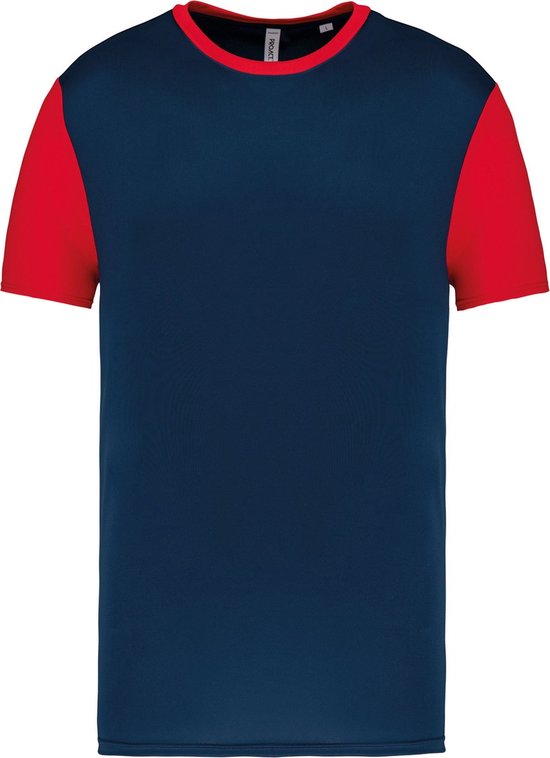 Tweekleurig herenshirt jersey met korte mouwen 'Proact' Navy/Red - S