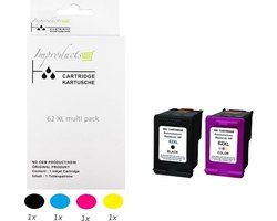 Improducts® Inkt cartridges - Alternatief HP 62 XL - HP 62XL - C2P05AE / C2P07AE set v6 chip