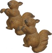 Eekhoorn - squirrel - Pothanger - 16 x 15 x 7 cm - Bruin - Set van 2 Stuks