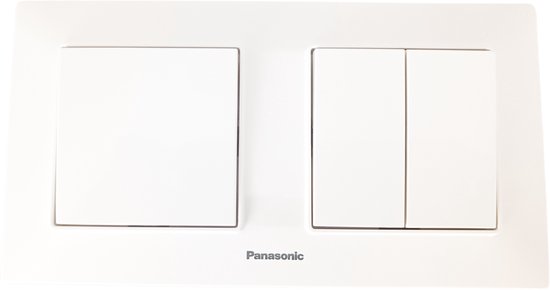 Panasonic-Schakelaar Combinatie-Wit-Randaarde-Compleet-Karre Plus Serie