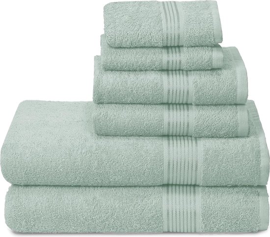 Ultra zachte 6-pack katoenen handdoekenset bevat 2 badhanddoeken 70x140 cm  2... | bol