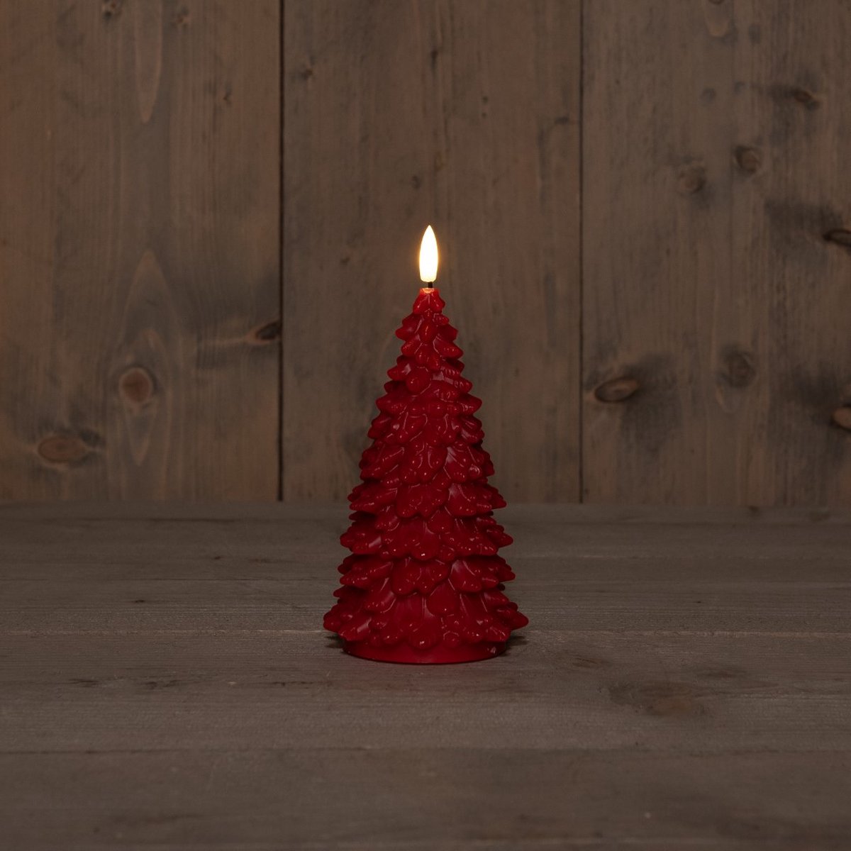 Anna's Collection - B.O.T. 3D Wick Red Christmas Tree Wax 9,5X20 cm